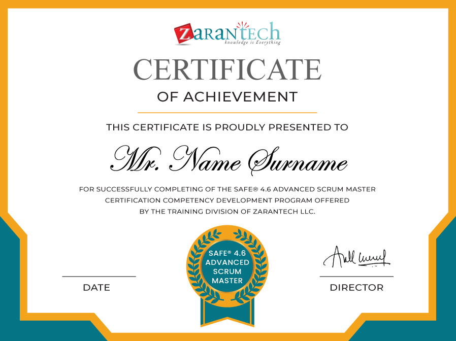 SAFe 4 6 Advanced Scrum Master Certification ZaranTech